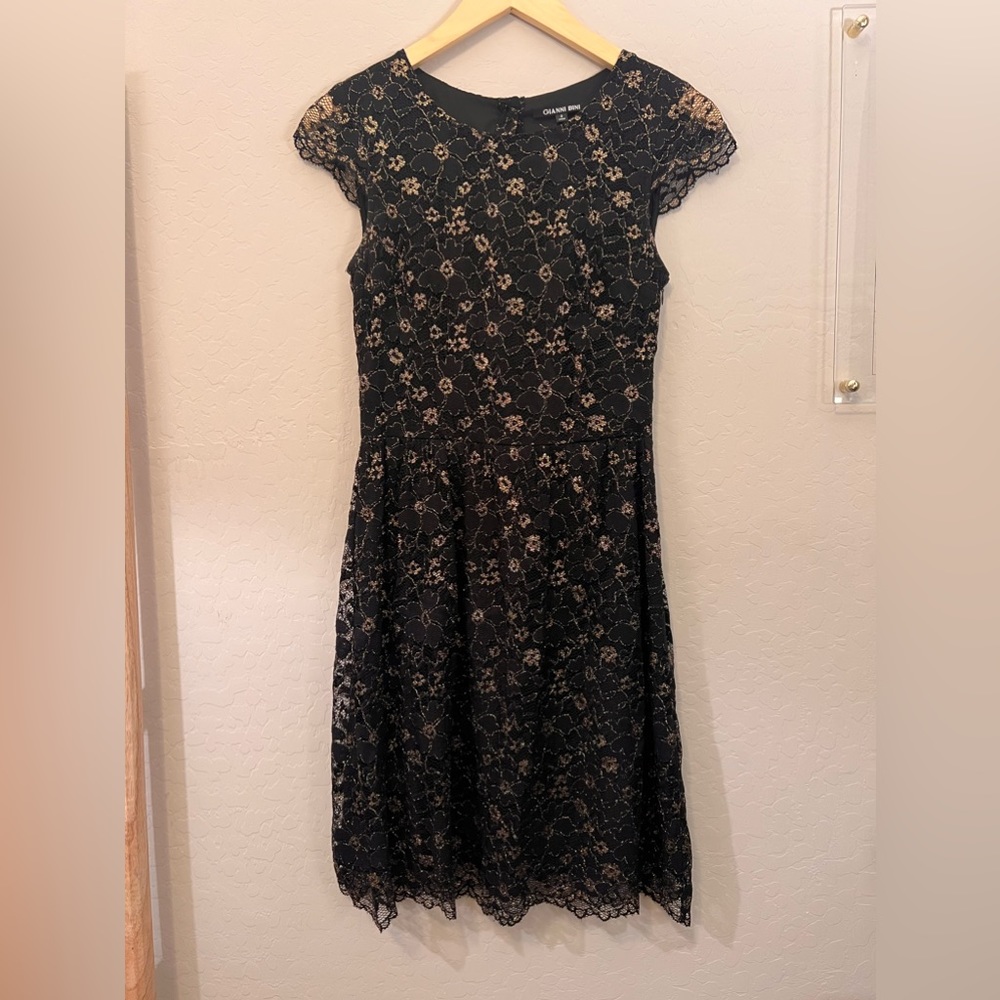 Gianni Bini black and gold formal dress. Size 2.